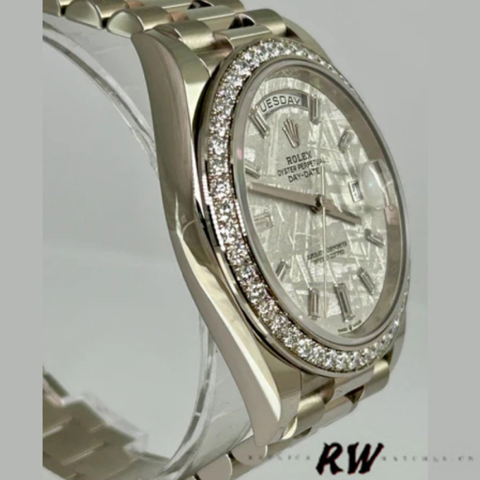 Rolex Day-Date 228349RBR Meteorite Dial Diamond Bezel 40mm Mens Replica Watch