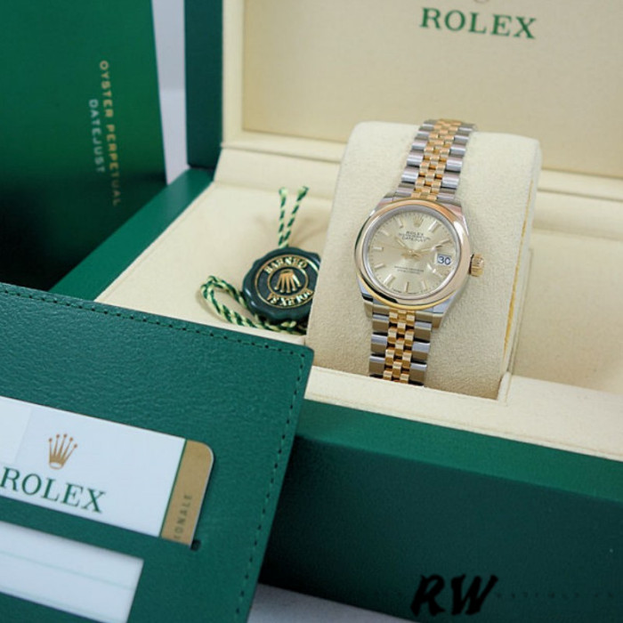Rolex Datejust 279163 Champagne Index Dial Domed Bezel 28mm Lady Replica Watch