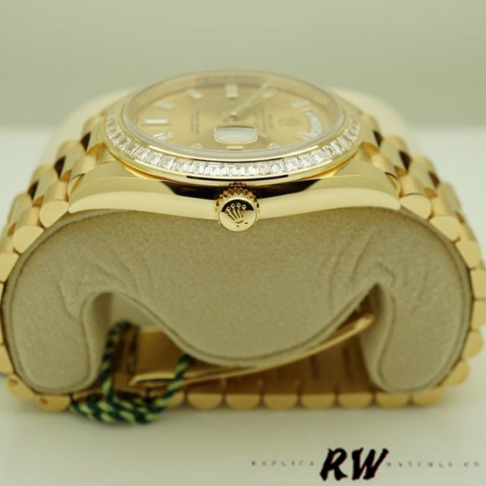 Rolex Day-Date 228398TBR Champagne Diamond Dial Diamond Bezel 40mm Mens Replica Watch