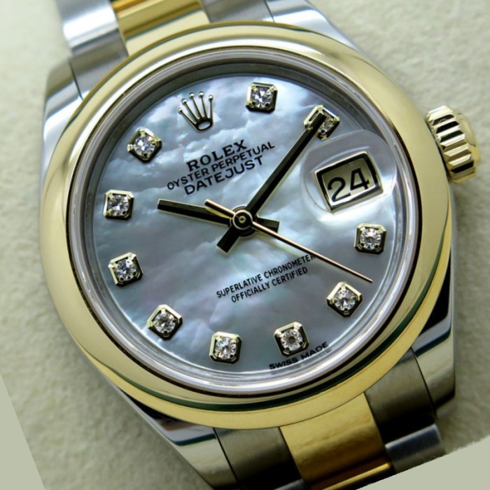 Rolex Datejust 279163 Mother of Pearl Diamond Dial Domed Bezel 28mm Lady Replica Watch