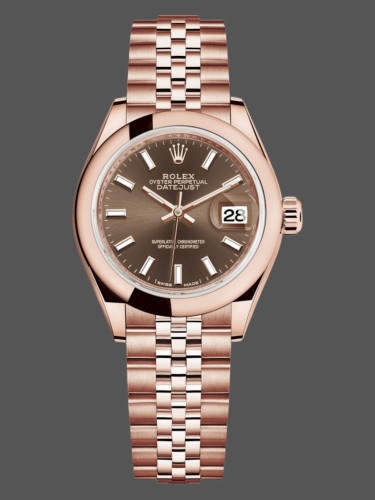 Rolex Datejust 279165 Chocolate Brown Dial Domed Bezel 28mm Lady Replica Watch