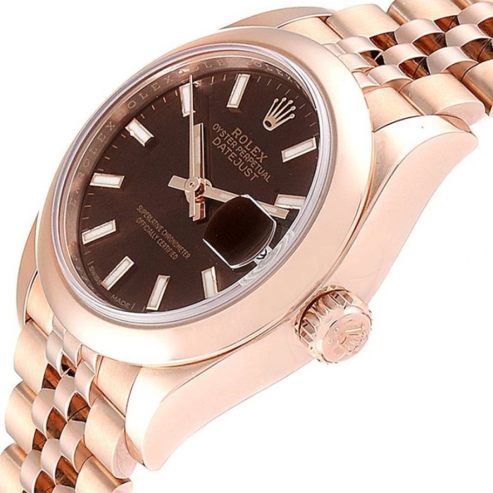 Rolex Datejust 279165 Chocolate Brown Dial Domed Bezel 28mm Lady Replica Watch