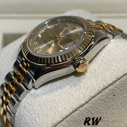 Rolex Datejust 279173 Champagne Diamond Dial Fluted Bezel 28mm Lady Replica Watch