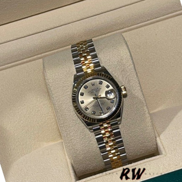 Rolex Datejust 279173 Champagne Diamond Dial Fluted Bezel 28mm Lady Replica Watch