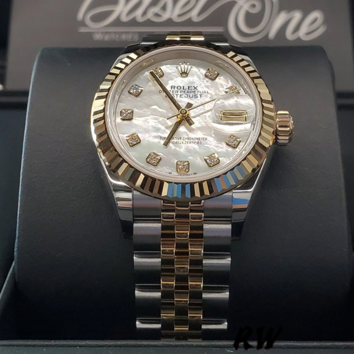 Rolex Datejust 279173 Mother Of Pearl Diamond Dial Fluted Bezel 28mm Lady Replica Watch