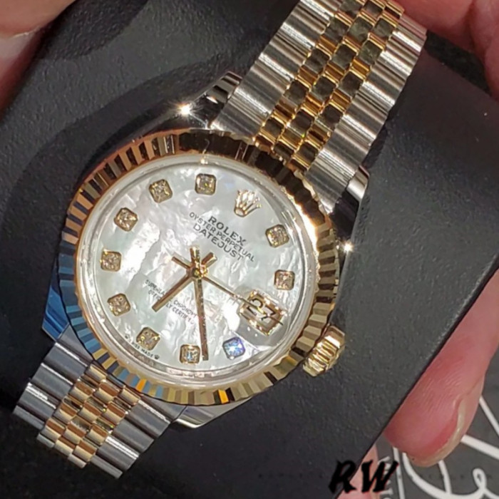 Rolex Datejust 279173 Mother Of Pearl Diamond Dial Fluted Bezel 28mm Lady Replica Watch