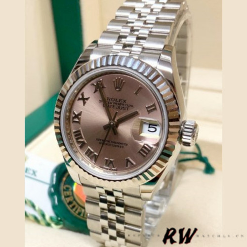 Rolex Datejust 279174 Stainless Steel Pink Roman Dial 28mm Lady Replica Watch