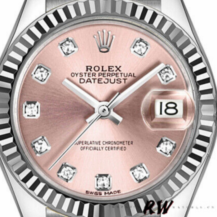 Rolex Datejust 279174 Stainless Steel Pink Diamond Dial 28mm Lady Replica Watch