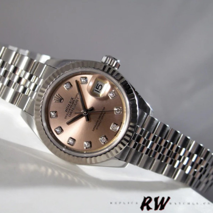 Rolex Datejust 279174 Stainless Steel Pink Diamond Dial 28mm Lady Replica Watch