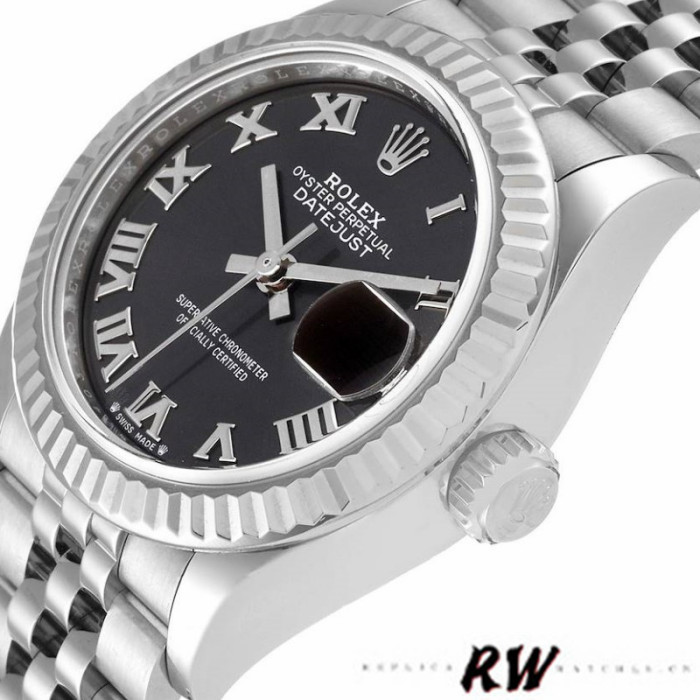 Rolex Datejust 279174 Stainless Steel Dark Grey Roman Dial 28mm Lady Replica Watch