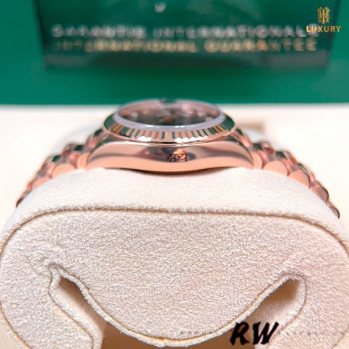 Rolex Datejust 279175 Chocolate Diamonds Dial Fluted Bezel 28mm Lady Replica Watch