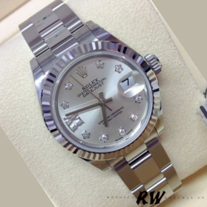 Rolex Datejust 279174 Stainless Steel Silver Diamond Dial 28mm Lady Replica Watch