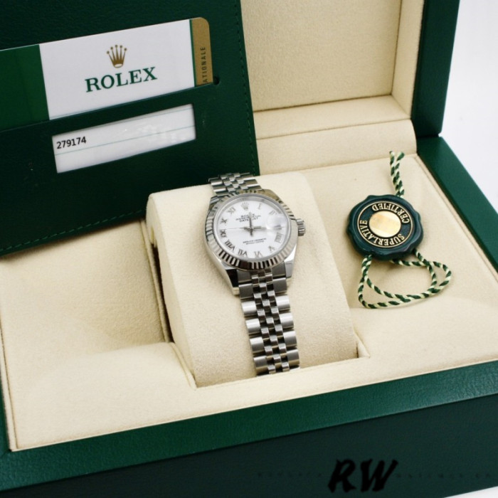 Rolex Datejust 279174 Stainless Steel White Roman Numeral Dial 28mm Lady Replica Watch