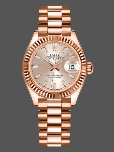 Rolex Datejust 279175 Sundust Index Dial Fluted Bezel 28mm Lady Replica Watch