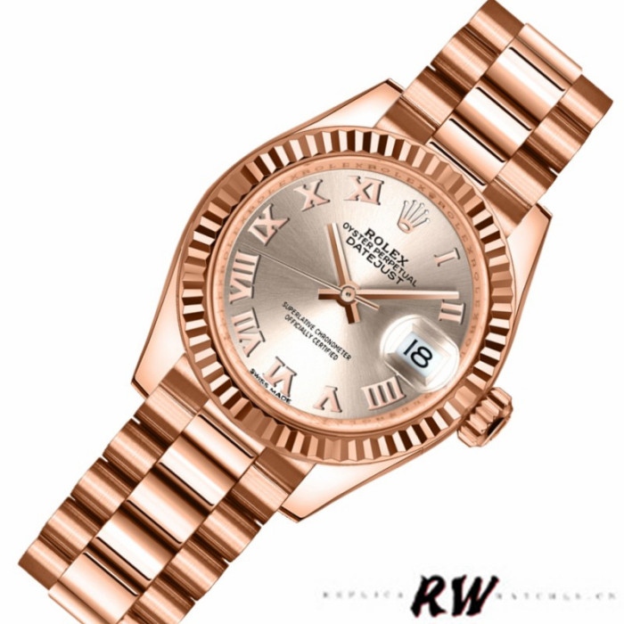 Rolex Datejust 279175 Sundust Roman Numeral Dial Fluted Bezel 28mm Lady Replica Watch