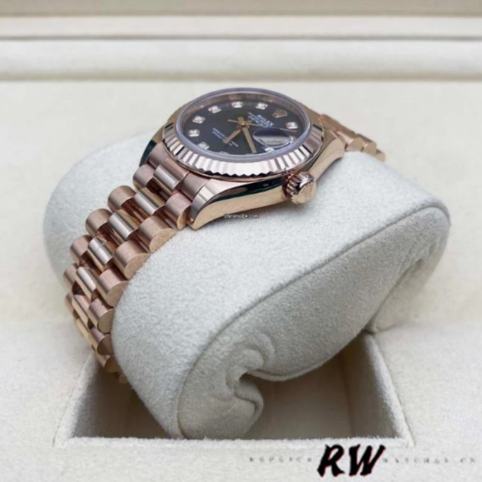 Rolex Datejust 279175 Aubergine Diamonds Dial Fluted Bezel 28mm Lady Replica Watch