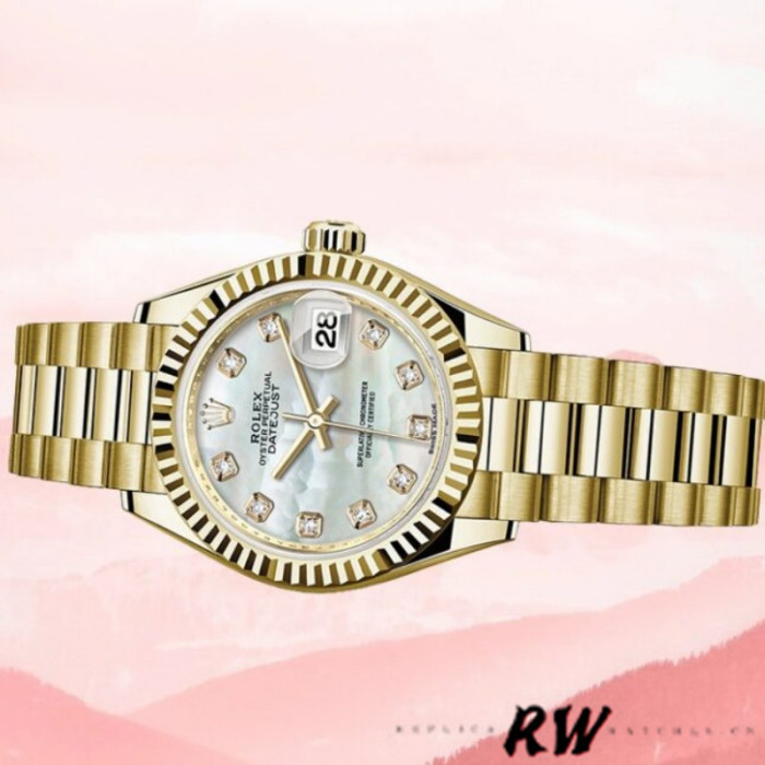 Rolex Datejust 279178 Mother Of Pearl Dial Fluted Bezel 28mm Lady Replica Watch