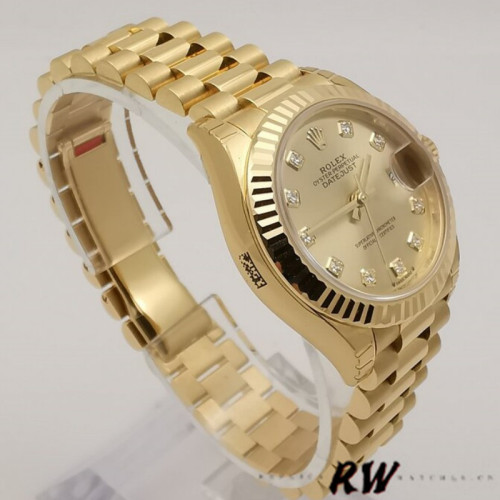 Rolex Datejust 279178 Champagne Fluted Bezel 28mm Lady Replica Watch