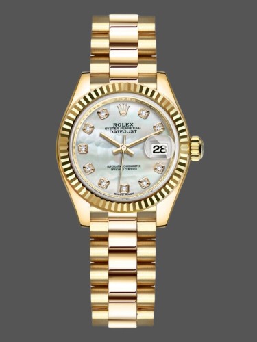 Rolex Datejust 279178 Mother Of Pearl Dial Fluted Bezel 28mm Lady Replica Watch