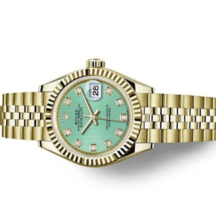 Rolex Datejust 279178 Mint Green Diamond Dial Yellow Gold 28mm Lady Replica Watch