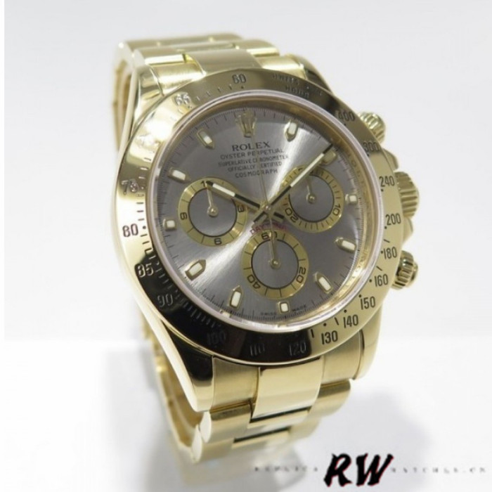 Rolex Cosmograph Daytona 116528 Grey Index Dial 40MM Mens Replica Watch