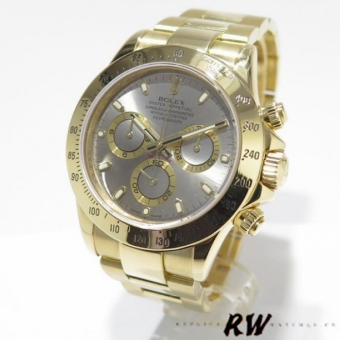 Rolex Cosmograph Daytona 116528 Grey Index Dial 40MM Mens Replica Watch