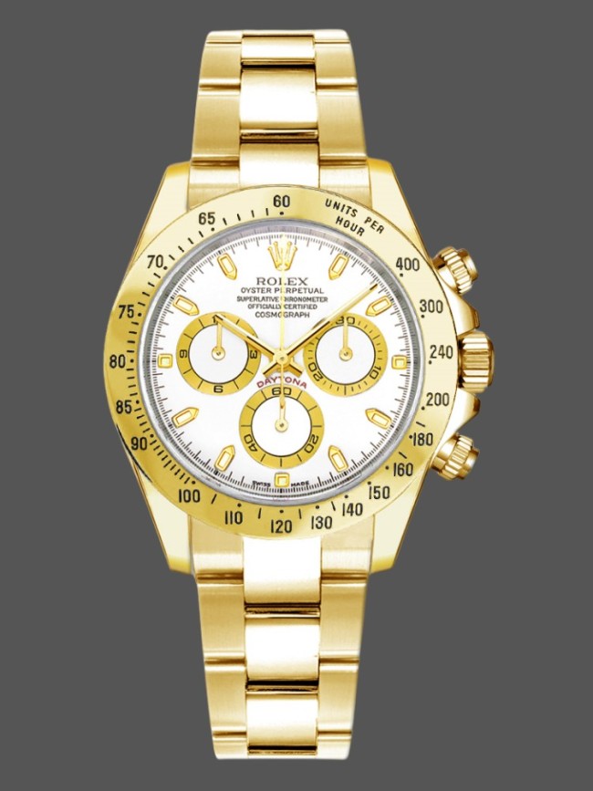 Rolex Cosmograph Daytona 116528 White Index Dial 40MM Mens Replica Watch