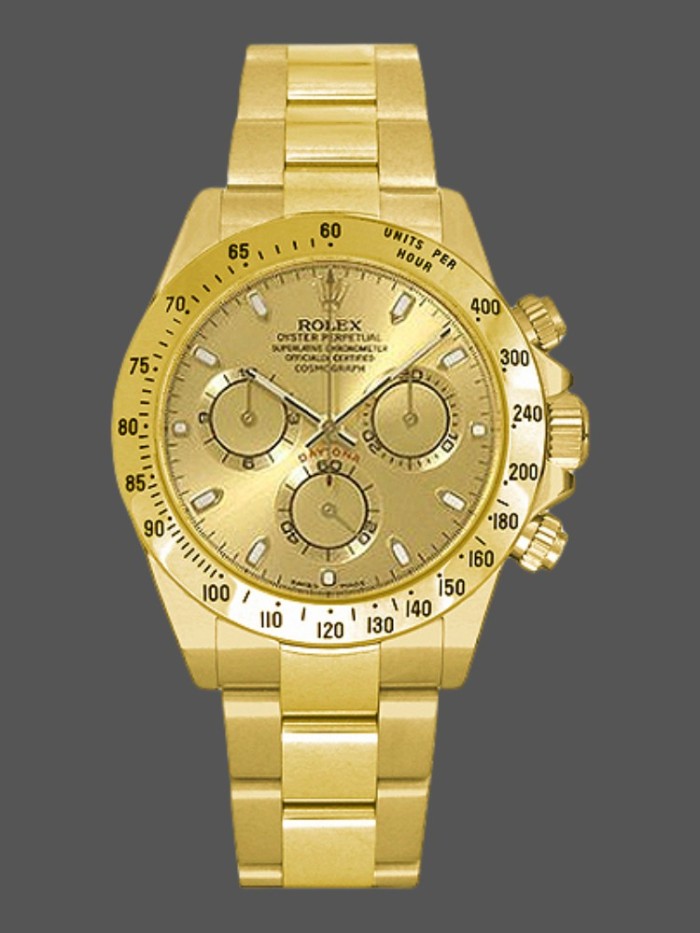 Rolex Cosmograph Daytona 116528 Champagne Index Dial 40MM Mens Replica Watch