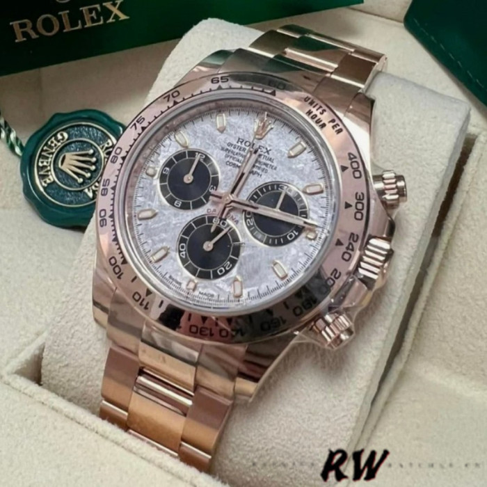 Rolex Daytona m116505 Everose Gold Meteorite Grey Dial 40MM Mens Replica Watch