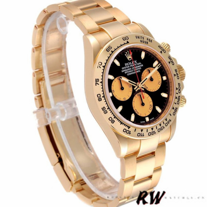 Rolex Daytona 116508 Yellow Gold Black Dial 40MM Mens Replica Watch