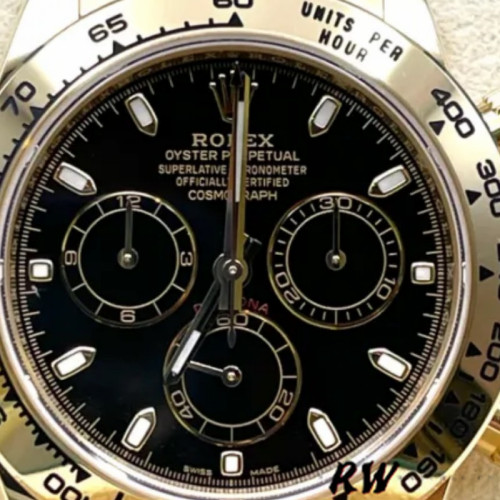 Rolex Daytona 116508 Yellow Gold Black Index Dial 40MM Mens Replica Watch