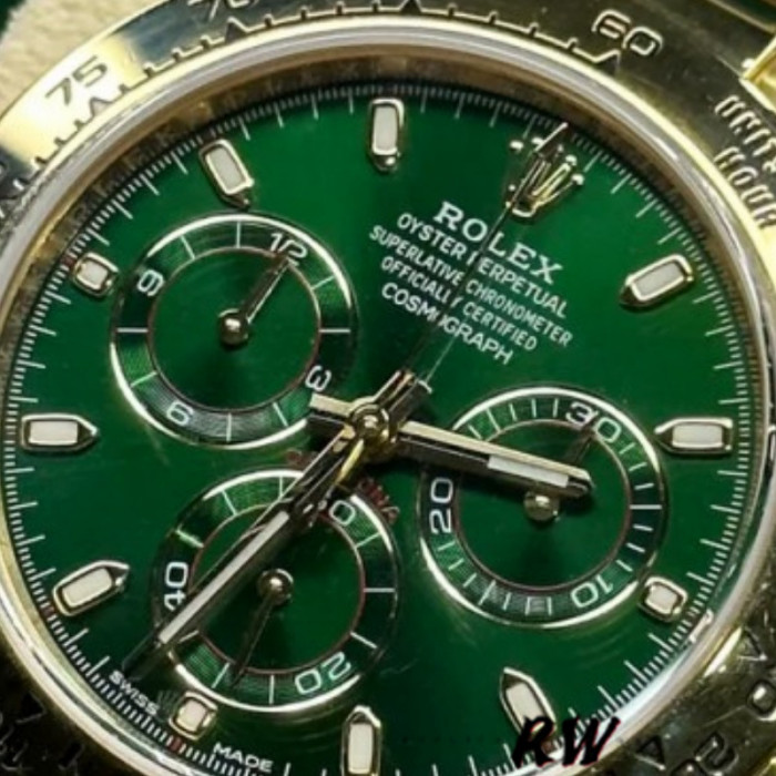 Rolex Daytona 116508 Yellow Gold Green Index Dial 40MM Mens Replica Watch