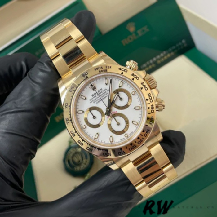 Rolex Daytona 116508 Yellow Gold White Index Dial 40MM Mens Replica Watch