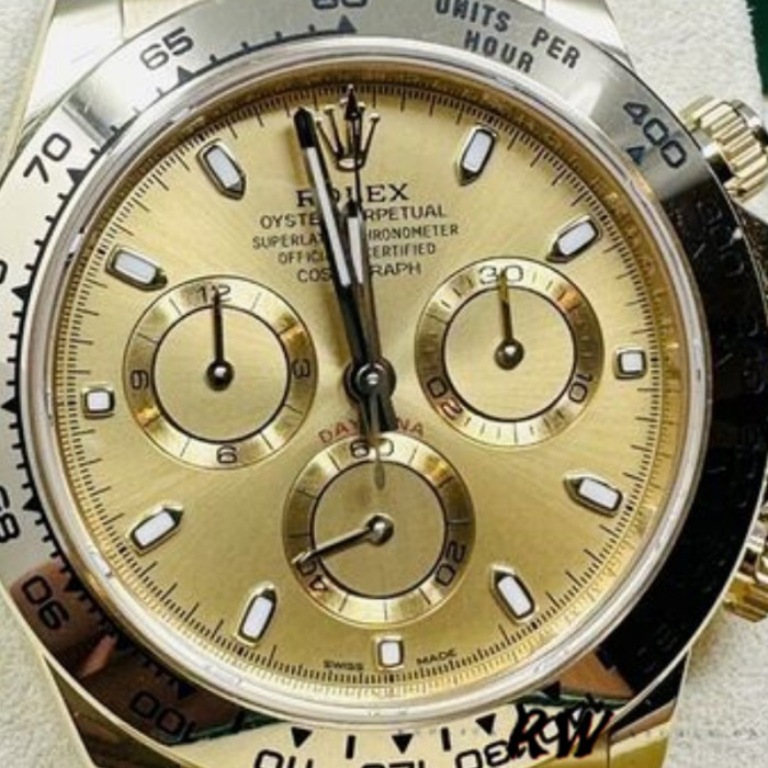 Rolex Daytona 116508 Yellow Gold Champagne Index Dial 40MM Mens Replica Watch