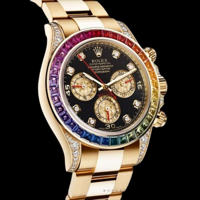 Rolex Daytona 116598 Yellow Gold Black Diamond Dial 40MM Mens Replica Watch