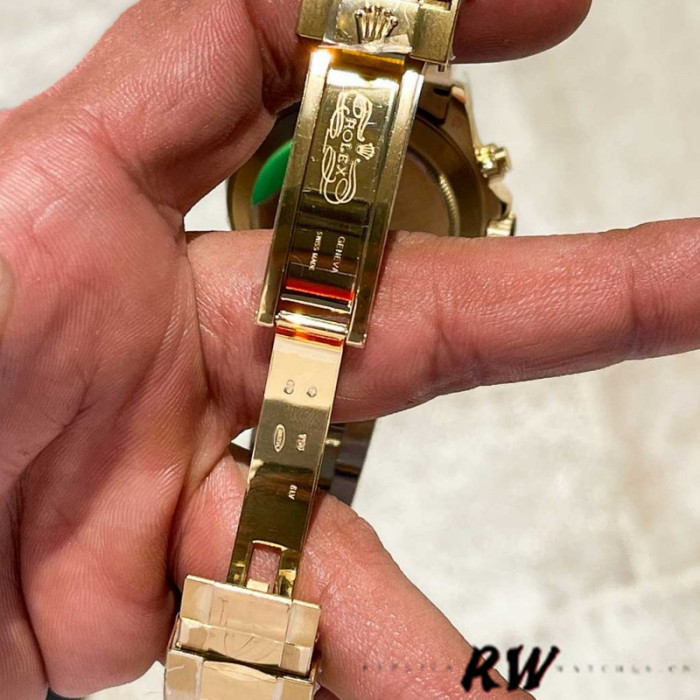 Rolex Daytona 116598 Yellow Gold Black Diamond Dial 40MM Mens Replica Watch