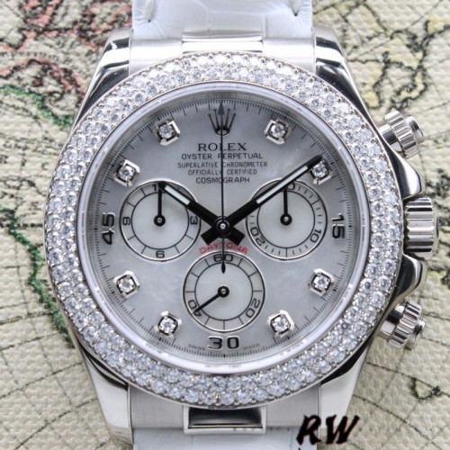 Rolex Cosmograph Daytona 116589 White MOP Diamond Dial 40MM Mens Replica Watch