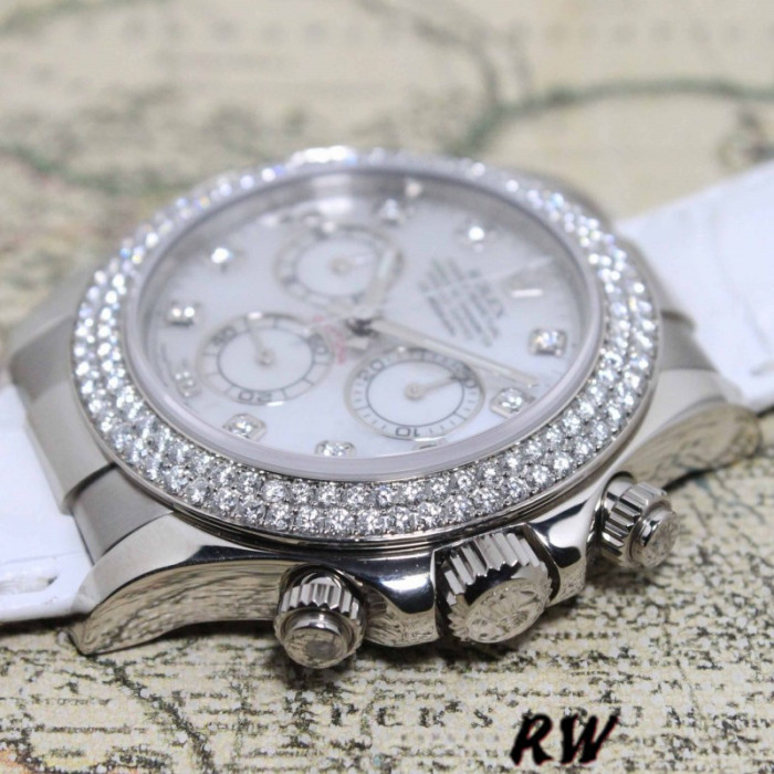 Rolex Cosmograph Daytona 116589 White MOP Diamond Dial 40MM Mens Replica Watch
