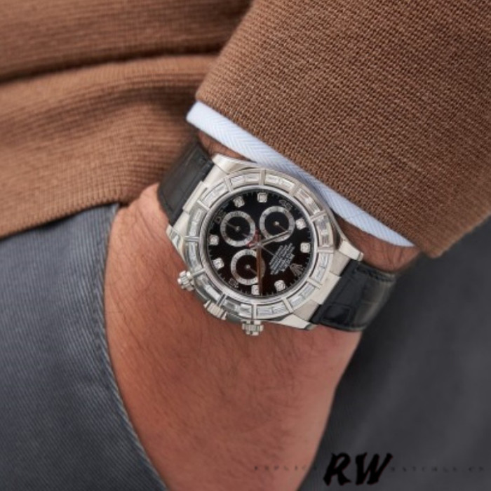 Rolex Cosmograph Daytona 116589 Black Diamond Dial 40MM Mens Replica Watch
