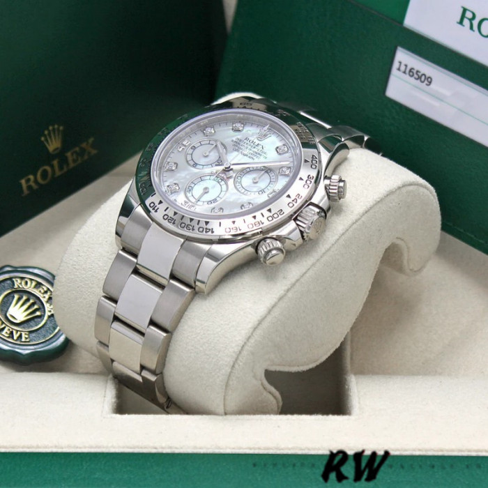 Rolex Cosmograph Daytona 116509 White Mother of Pearl Dial 40MM Mens Replica Watch