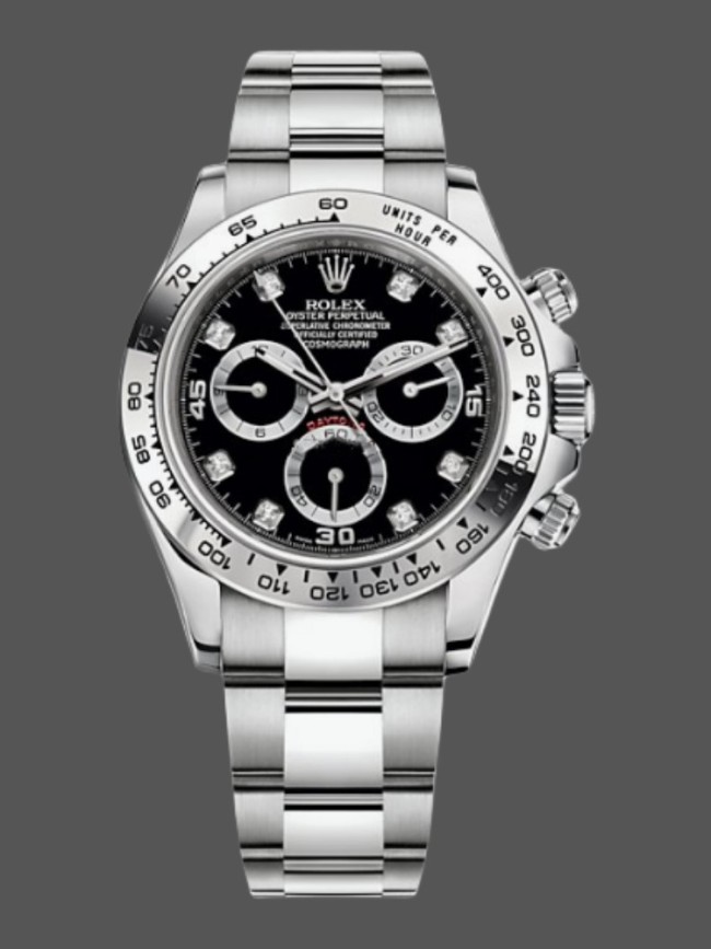 Rolex Cosmograph Daytona 116509 Black Dial White Gold 40MM Mens Replica Watch