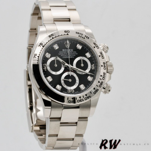 Rolex Cosmograph Daytona 116509 Black Dial White Gold 40MM Mens Replica Watch