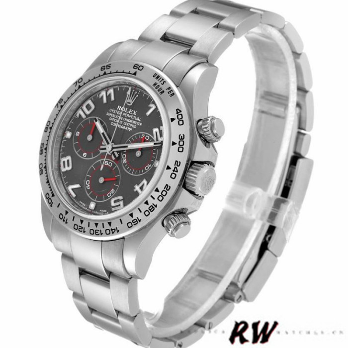 Rolex Cosmograph Daytona 116509 Gray Arabic Dial White Gold 40MM Mens Replica Watch