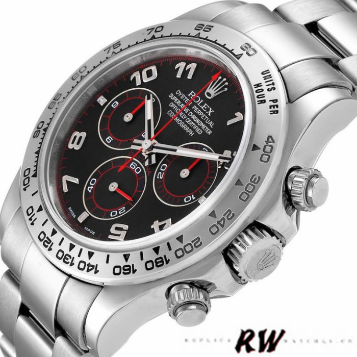 Rolex Cosmograph Daytona 116509 Black Arabic Dial White Gold 40MM Mens Replica Watch