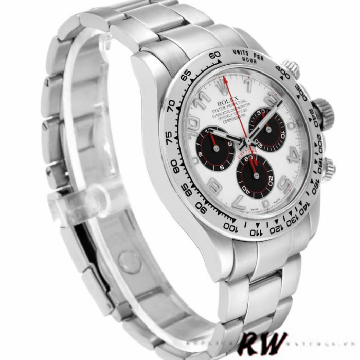 Rolex Cosmograph Daytona 116509 White Arabic Dial White Gold 40MM Mens Replica Watch