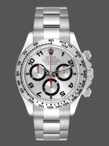 Rolex Cosmograph Daytona 116509 Silver Arabic Dial White Gold 40MM Mens Replica Watch