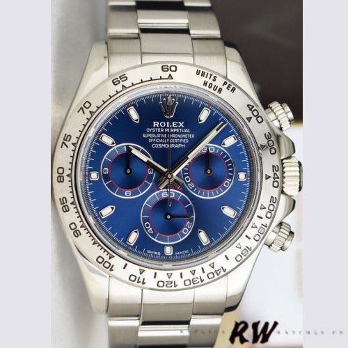 Rolex Cosmograph Daytona 116509 Blue Index Dial 40MM Mens Replica Watch