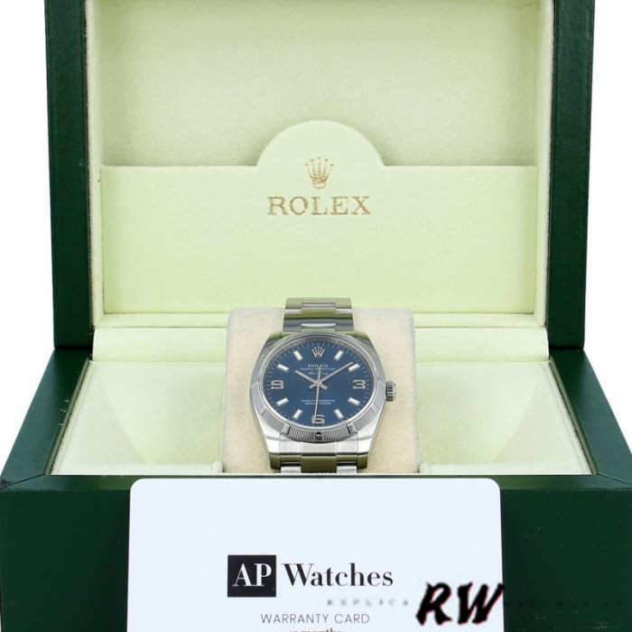 Rolex Oyster Perpetual Air King 114210 Blue Dial 34mm Unisex replica watch