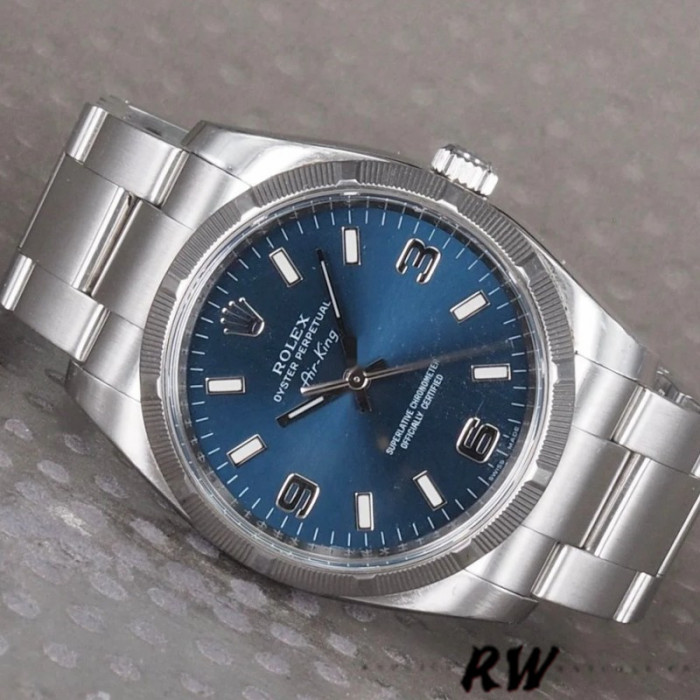 Rolex Oyster Perpetual Air King 114210 Blue Dial 34mm Unisex replica watch