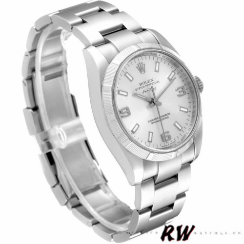 Rolex Oyster Perpetual Air King 114210 Silver Dial 34mm Unisex replica watch